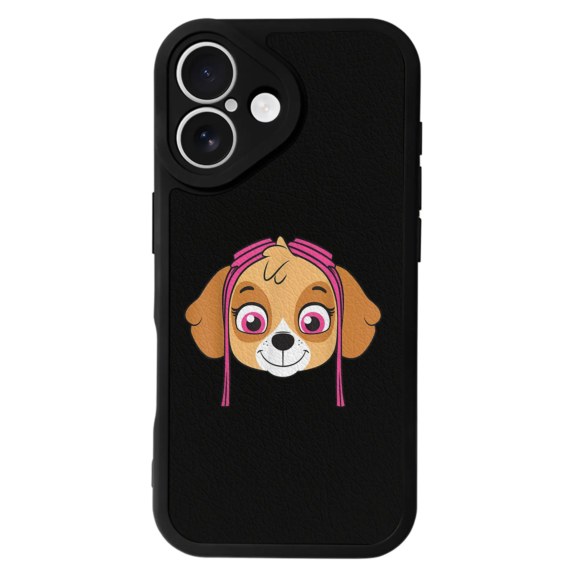 パウ・パトロール グッズ,スカイ - IPhone 16シリーズ対応 ・ シリコンスマホケース ・ レザー調 ・ 高精度フィット ・ 耐衝撃 ・ ワイヤレス充電対応 ・ 精密カット